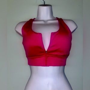 Hot Pink Sports Bra (w/ Front Zipper) 🌸💗🤐